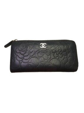 Chanel Camellia Lambskin Wallet